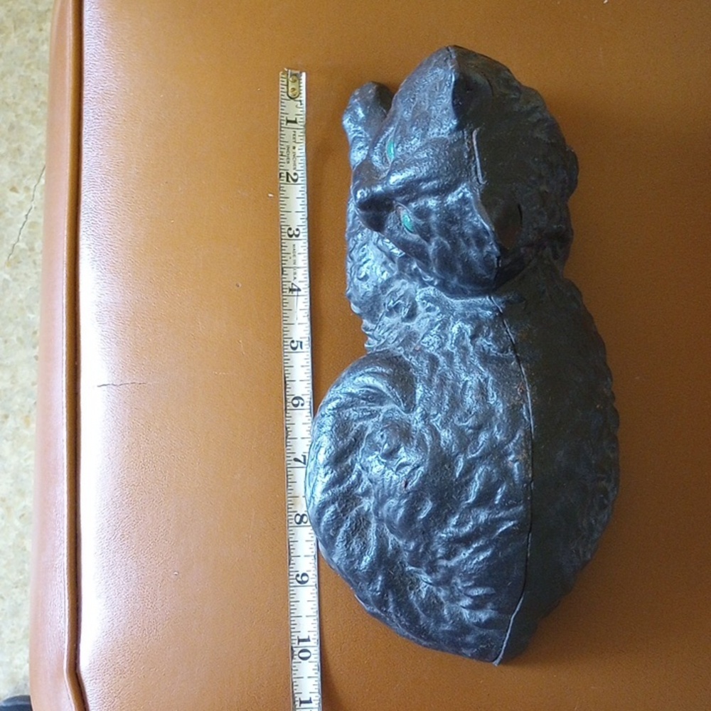 Hubley 1248 Vintage Cast Iron Fireside Black Cat Decor w/ Green Eyes - Picture 4 of 8